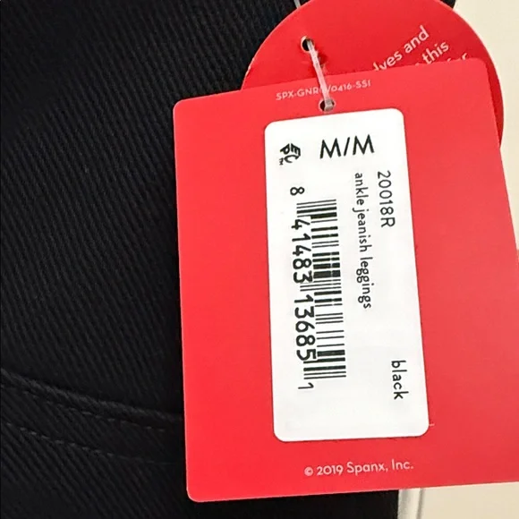 NWT Spanx Women's Black Ankle Jeannish Leggings size medium - Picture 3 of 8